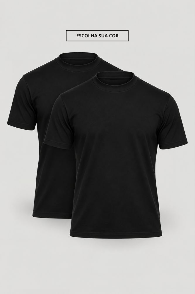 Kit 2 Camisetas Gola Alta | Duplo Egípcio