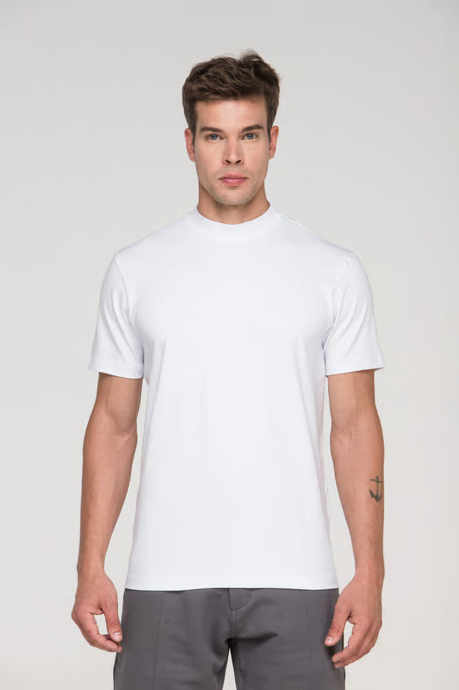 Kit 2 Camisetas Gola Média Algodão Egípcio Duplo