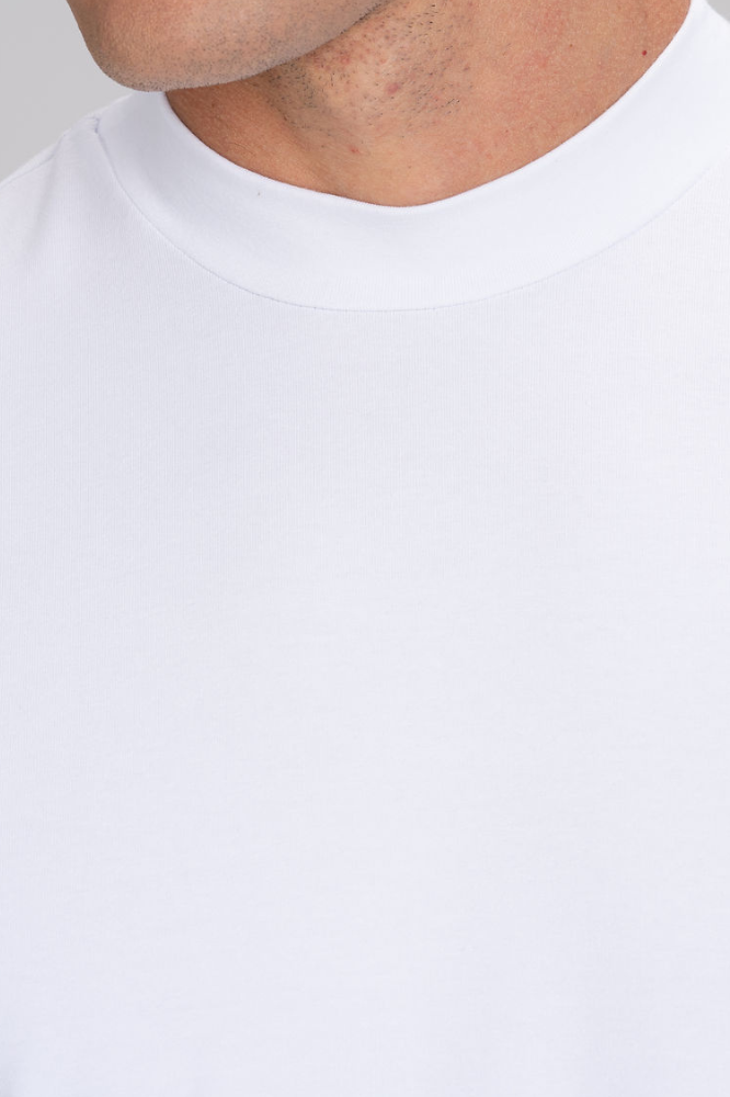 Camiseta Gola Média Algodão Egípcio Duplo Branco