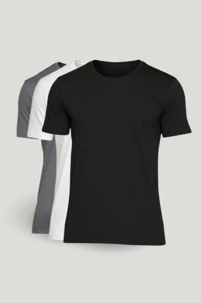 Kit 3 Camisetas Lisas de Algodão Egípcio