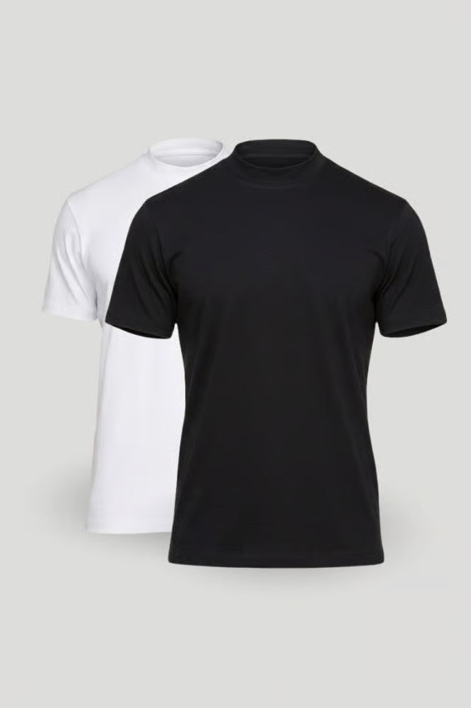 Kit 2 Camisetas Gola Média Algodão Egípcio Duplo
