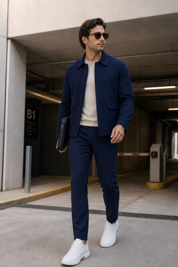 Jaqueta Piquet Mônaco Azul