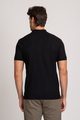 Camiseta Polo Waffle Texture Preta