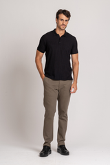 Camiseta Polo Waffle Texture Preta
