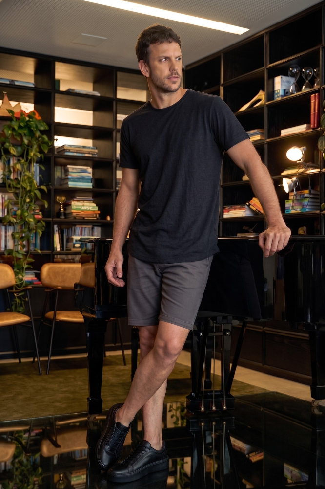 Bermuda Alfaiataria Chino Tailor Cinza