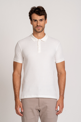 Camiseta Polo Waffle Texture Off-White