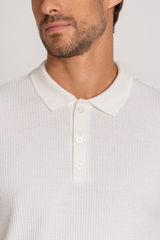 Camiseta Polo Waffle Texture Off-White