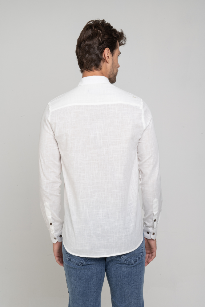 Camisa Social Manga Longa Cotton Sicilia Off White