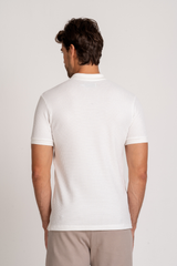 Camiseta Polo Waffle Texture Off-White
