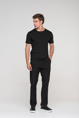 Camiseta Manga Curta Henley Smart Algodão Egípcio Preto