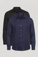 Kit 2 Camisas Sociais Puro Linho