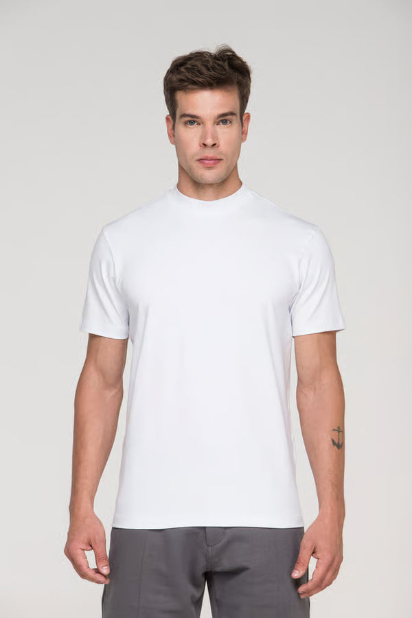 Kit 3 Camisetas Gola Média Algodão Egípcio Duplo