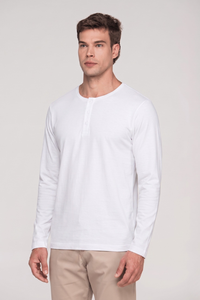 Camiseta Henley Manga Longa - OFF