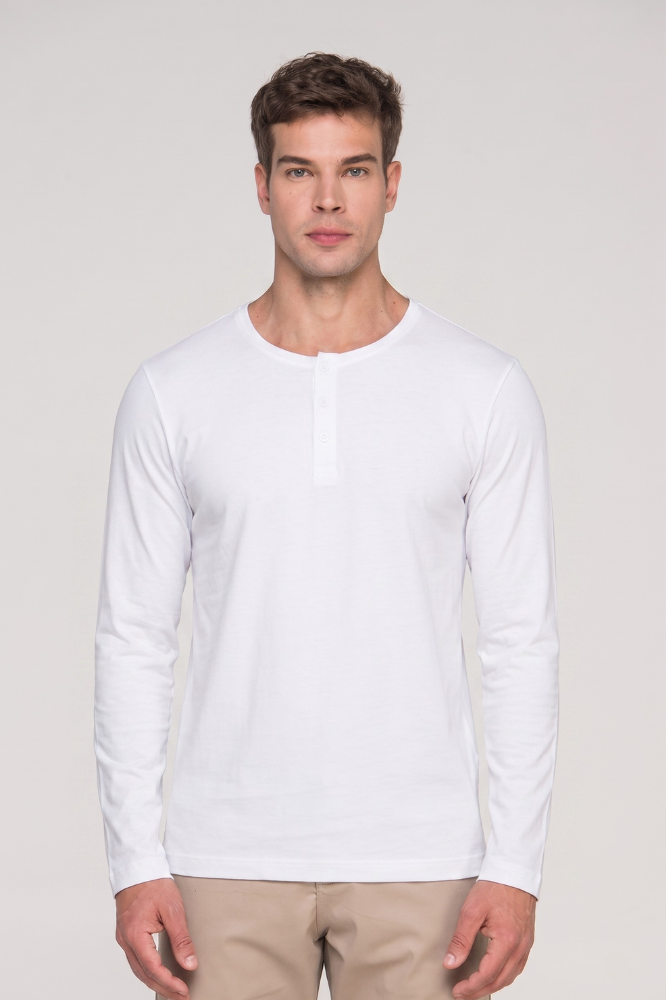 Camiseta Henley Manga Longa - OFF
