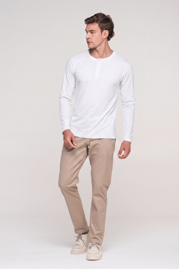 Camiseta Henley Manga Longa - OFF