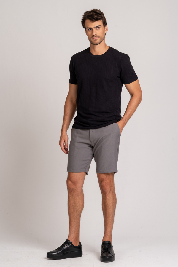 Bermuda Alfaiataria Flex Cinza
