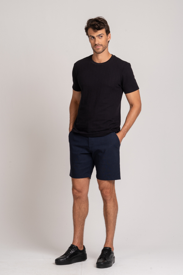 Bermuda Alfaiataria Flex Azul Marinho