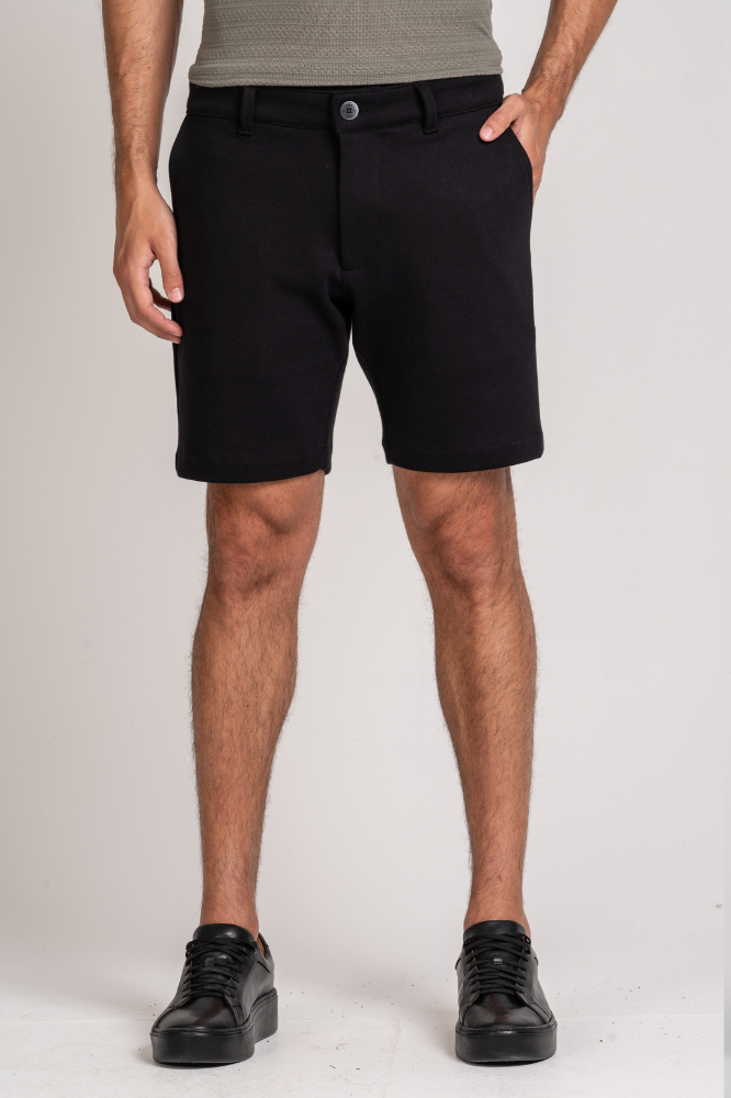 Bermuda Alfaiataria Cotton Smooth Preta
