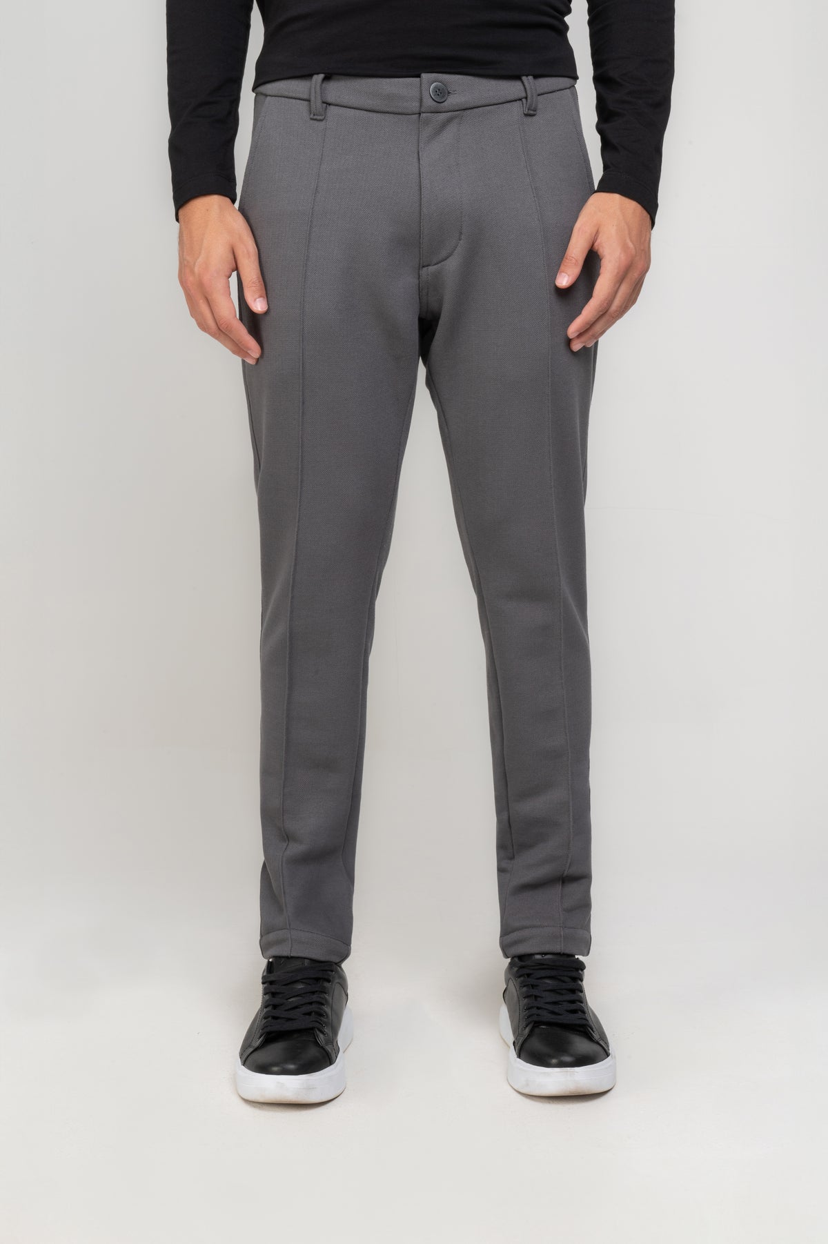 Calça Alfaiataria Moletom Soft Piquet Cinza