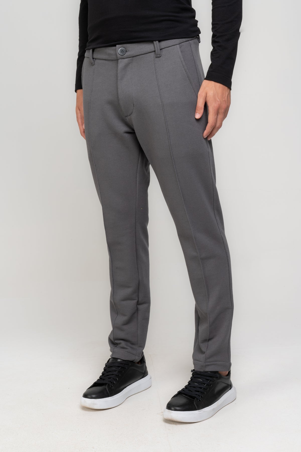 Calça Alfaiataria Moletom Soft Piquet Cinza