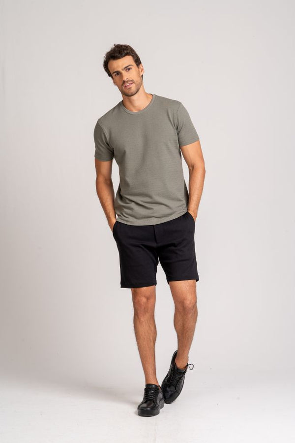 Bermuda Alfaiataria Cotton Smooth Preta