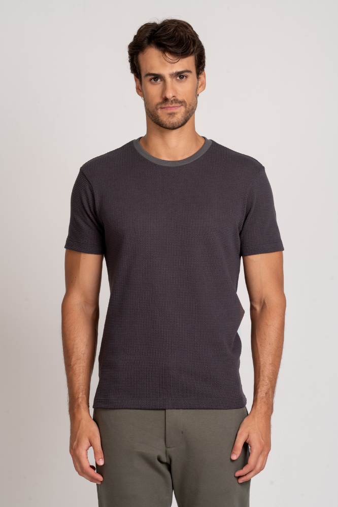 Camiseta Texturizada Atlas Cinza