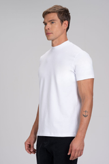 Camiseta Gola Média Algodão Egípcio Duplo Branco