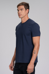 Camiseta Strong Algodão Egípcio Duplo Azul Marinho