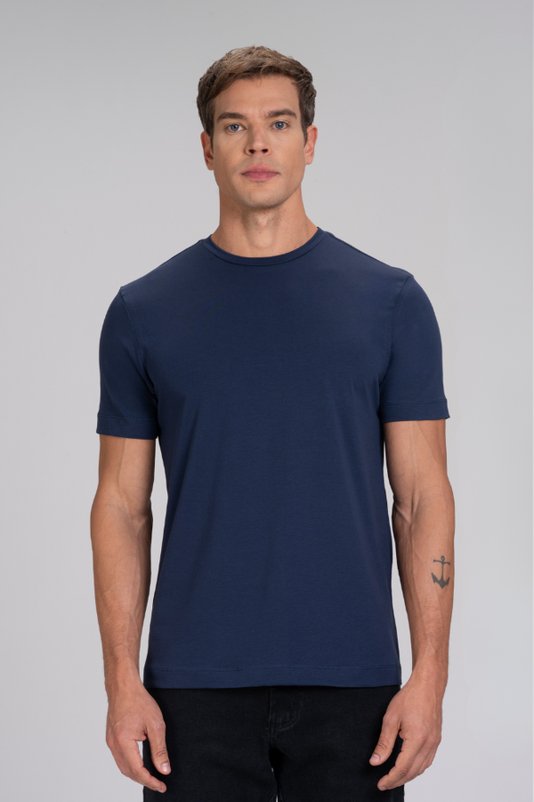 Camiseta Strong Algodão Egípcio Duplo Azul Marinho