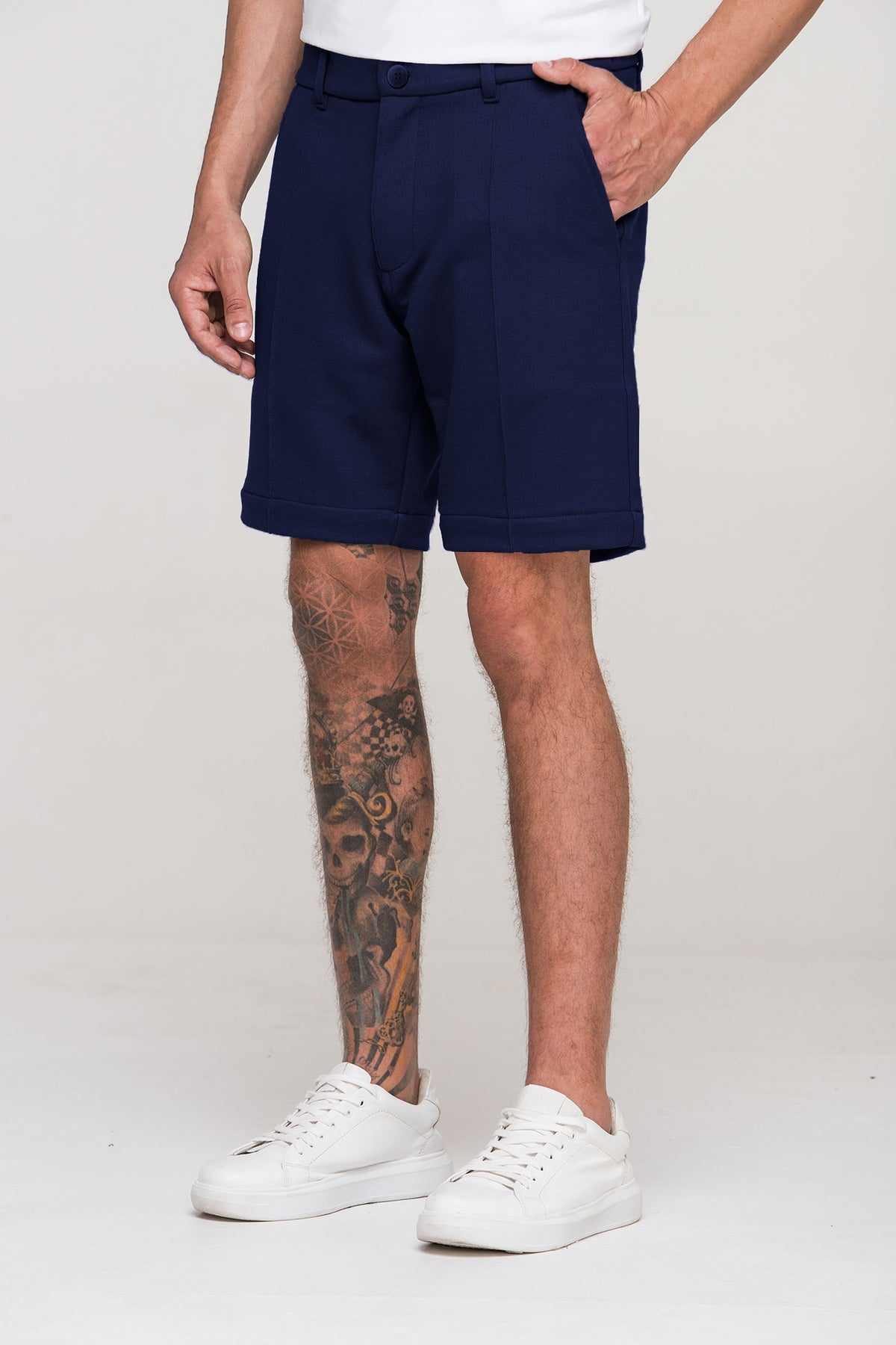 Bermuda Moletom Soft Piquet Azul Marinho