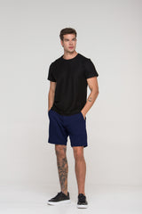 Bermuda Moletom Soft Piquet Azul Marinho