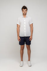 Camisa Social Manga Curta Cotton Sub Off White