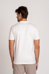 Camiseta Polo Algodão Egípcio Duplo Branca