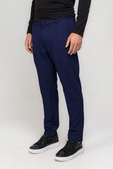 Calça Alfaiataria Moletom Soft Piquet Azul Marinho