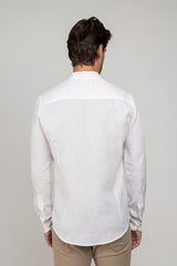 Camisa Social Manga Longa Linho Puro Branco