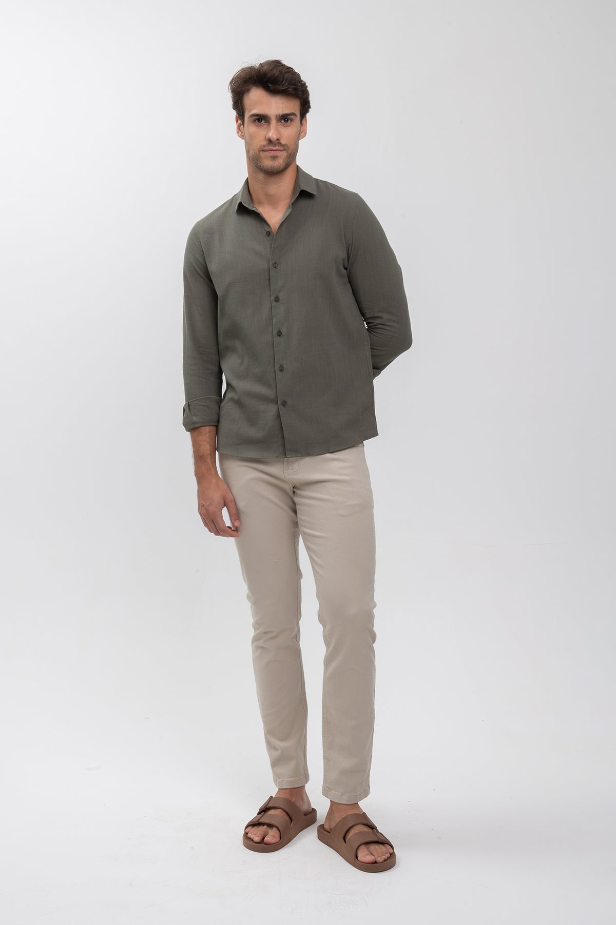 Camisa Social Manga Longa Cotton Sicilia Verde