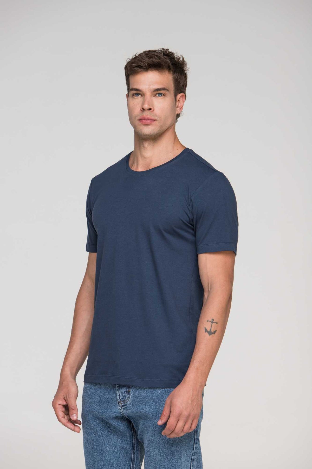 Camiseta Smart Algodão Egípcio Azul Marinho