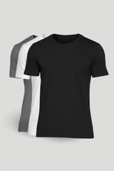 Kit 3 Camisetas Lisas de Algodão Egípcio