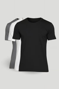 Kit 3 Camisetas Lisas de Algodão Egípcio