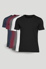 Kit 5 Camisetas Lisas de Algodão Egípcio