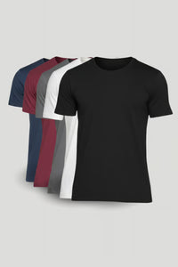 Kit 5 Camisetas Lisas de Algodão Egípcio