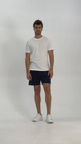 Short Linen Resort Elegance Azul Marinho