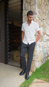 Camisa Social Manga Curta Cotton Sub Off White