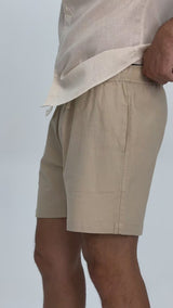 Short Linen Resort Elegance Bege