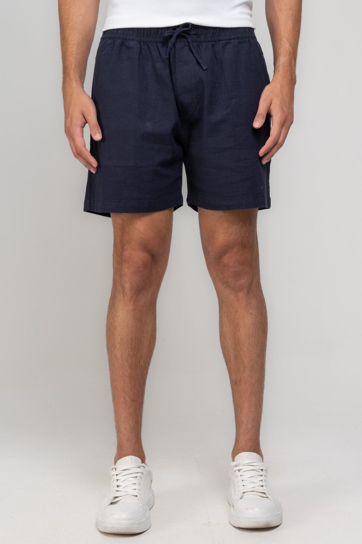 Short Linen Resort Elegance Azul Marinho
