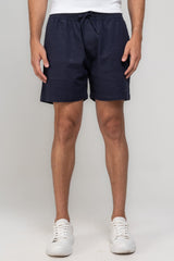 Short Linen Resort Elegance Azul Marinho