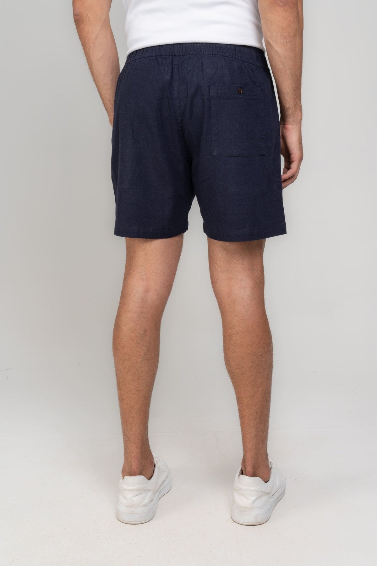 Short Linen Resort Elegance Azul Marinho