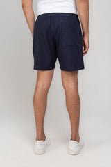 Short Linen Resort Elegance Azul Marinho