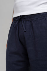 Short Linen Resort Elegance Azul Marinho