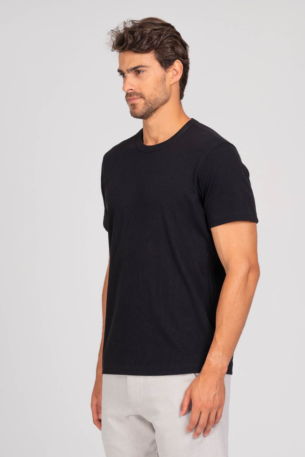 Camiseta Canelada Eco Preto